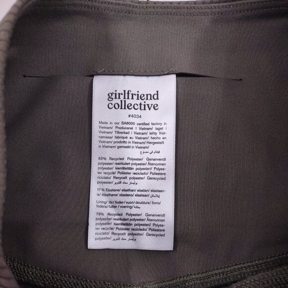 Girlfriend Collective Olive Green Ribbed Highwaisted Leggings, Size Small - Picture 7 of 9
